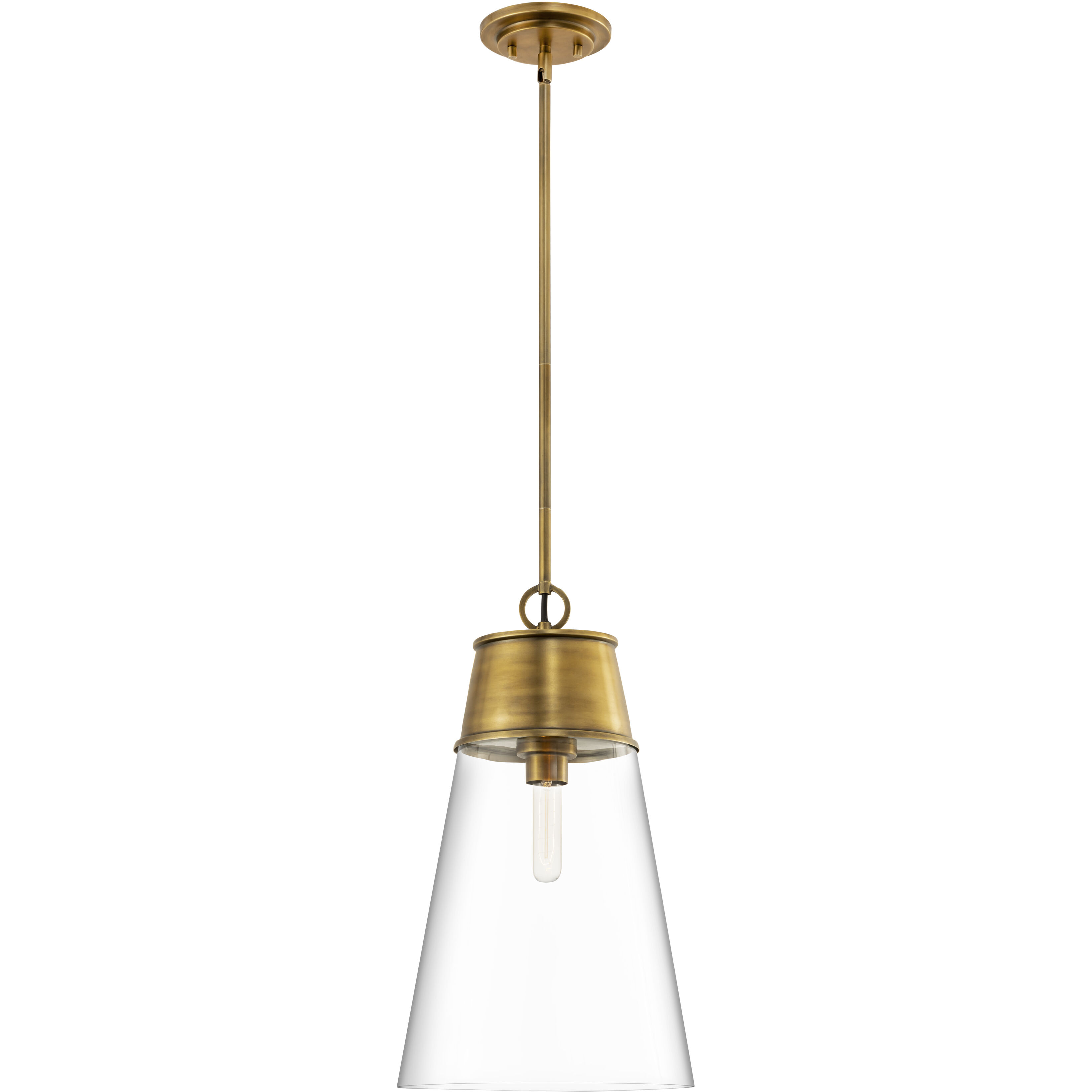 Wentworth 1 Light 11.5 inch Rubbed Brass Pendant Ceiling Light