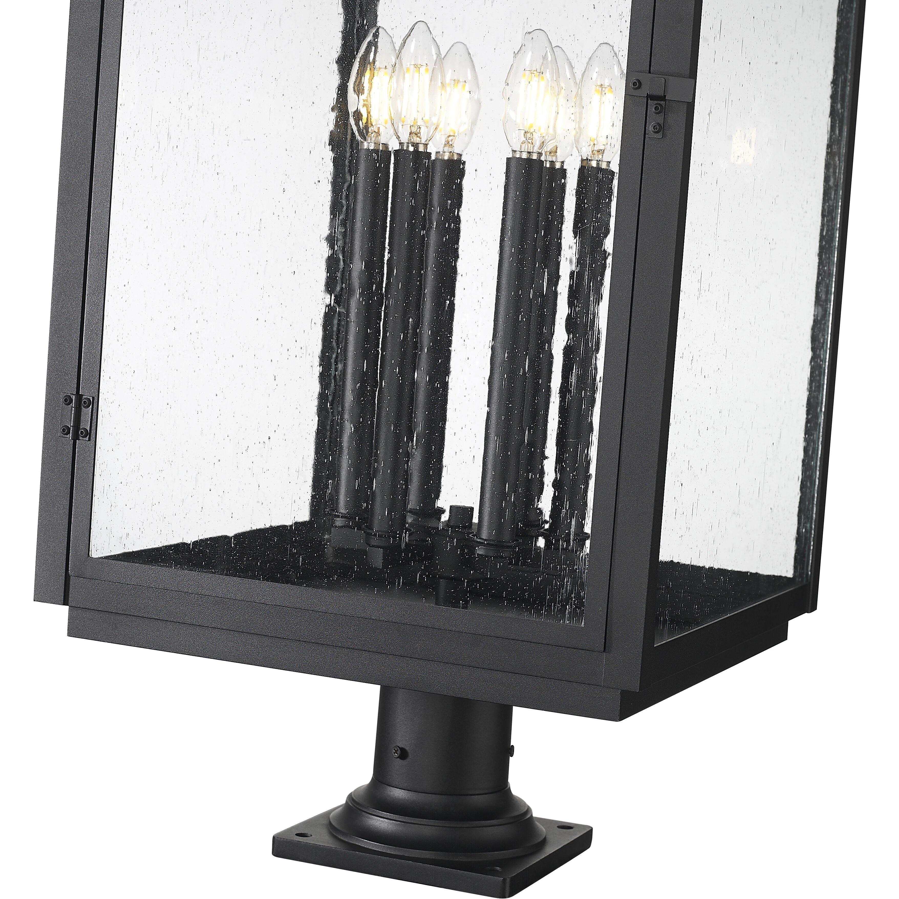 Hartwell 6 Light 34.75 inch Sand Black Outdoor Pier Mounted Fixture