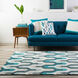 Cosmopolitan 66 X 42 inch Teal/Medium Gray/Sea Foam/Mint Rugs, Polyester