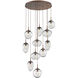Cosmos Incandescent 11 Light 37.8 inch Burnished Bronze Chandelier Ceiling Light, Round Multi-Port