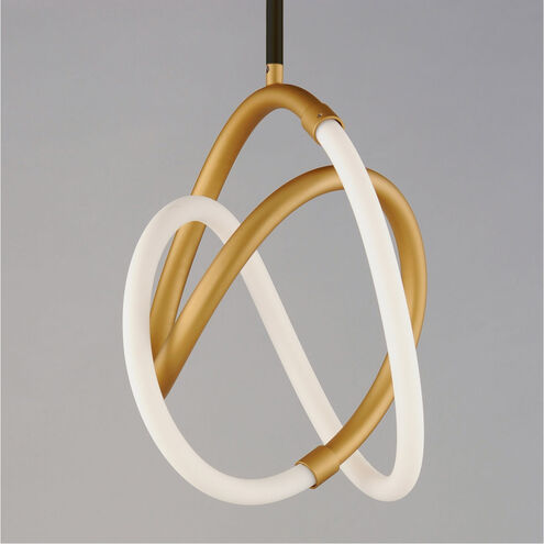 Mobius LED 10.5 inch Black and Gold Mini Pendant Ceiling Light