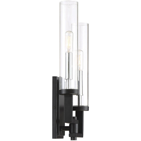 Folsom 6.75 inch 60.00 watt Matte Black with Polished Chrome Accents Adjustable Wall Sconce Wall Light