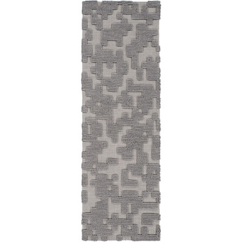 Stencil 36 X 24 inch Medium Gray Rug