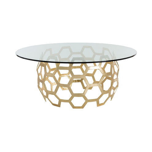 Dolma 50 inch Gold Leaf Dining Table, Round