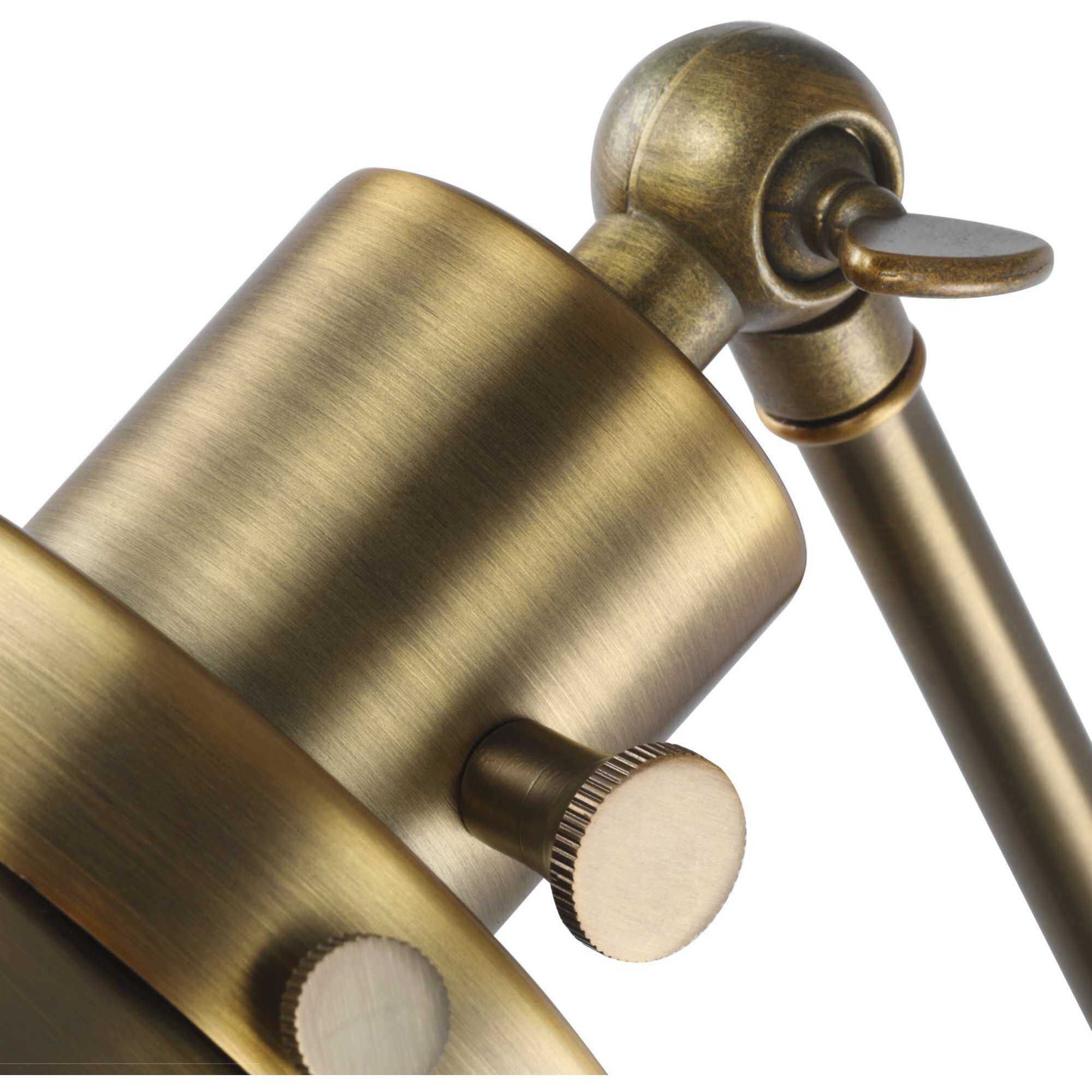 Hinton 18 inch 60.00 watt Vintage Brass Swing Arm Wall Light