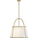 Clarke 4 Light 24.5 inch Lacquered Dark Brass Chandelier Ceiling Light in Lacquered Dark Brass with Off White