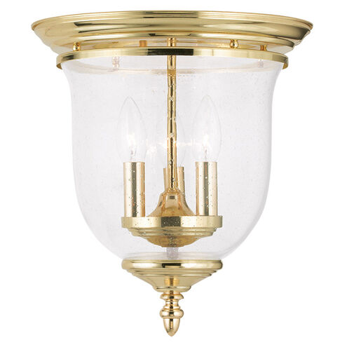 Legacy 3 Light 12 inch Polished Brass Flush Mount Ceiling Light