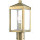 Nyack 1 Light 15.25 inch Antique Brass Outdoor Post Top Lantern