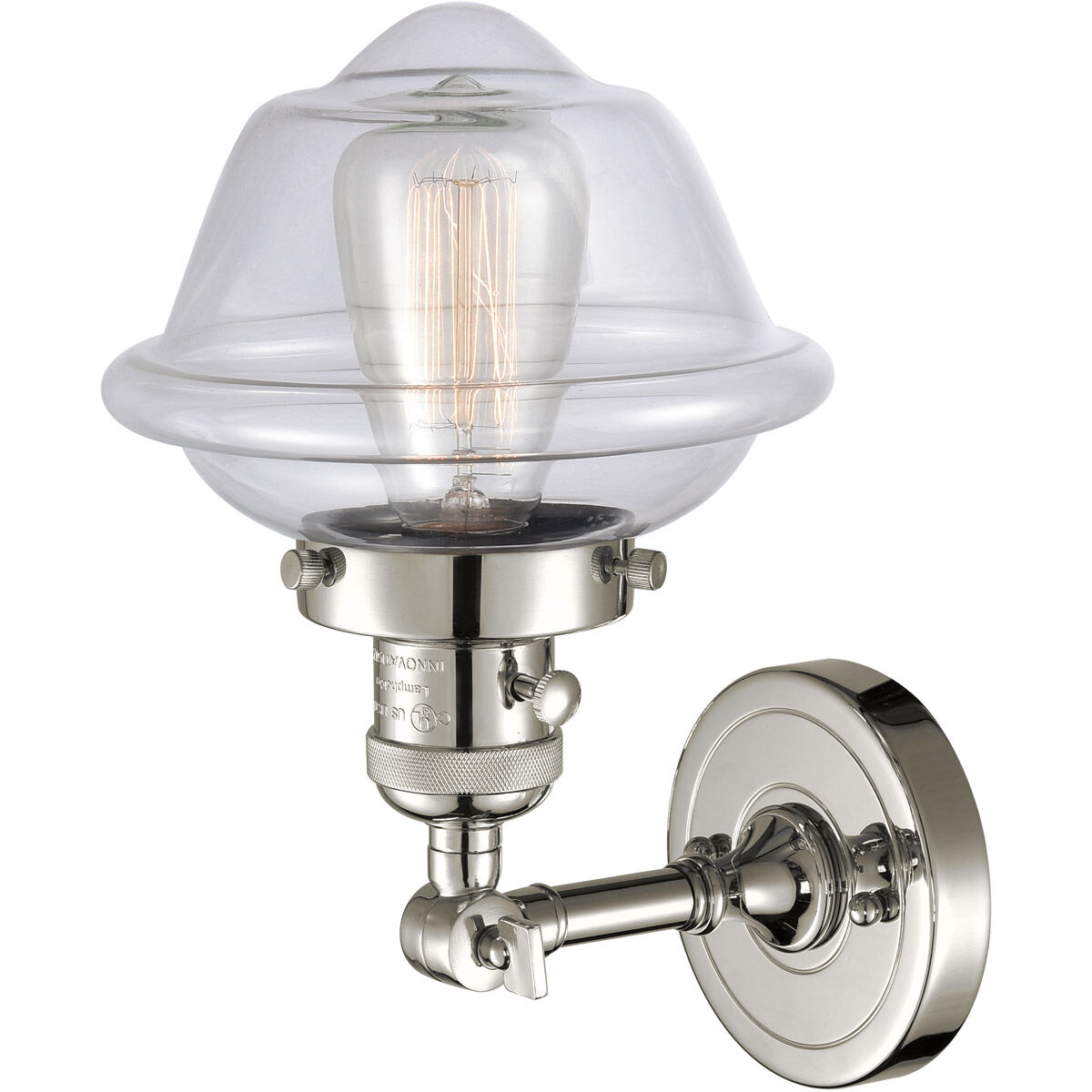 Franklin Restoration Small Oxford LED 7.5 inch Polished Nickel Sconce Wall Light, Franklin Restoration