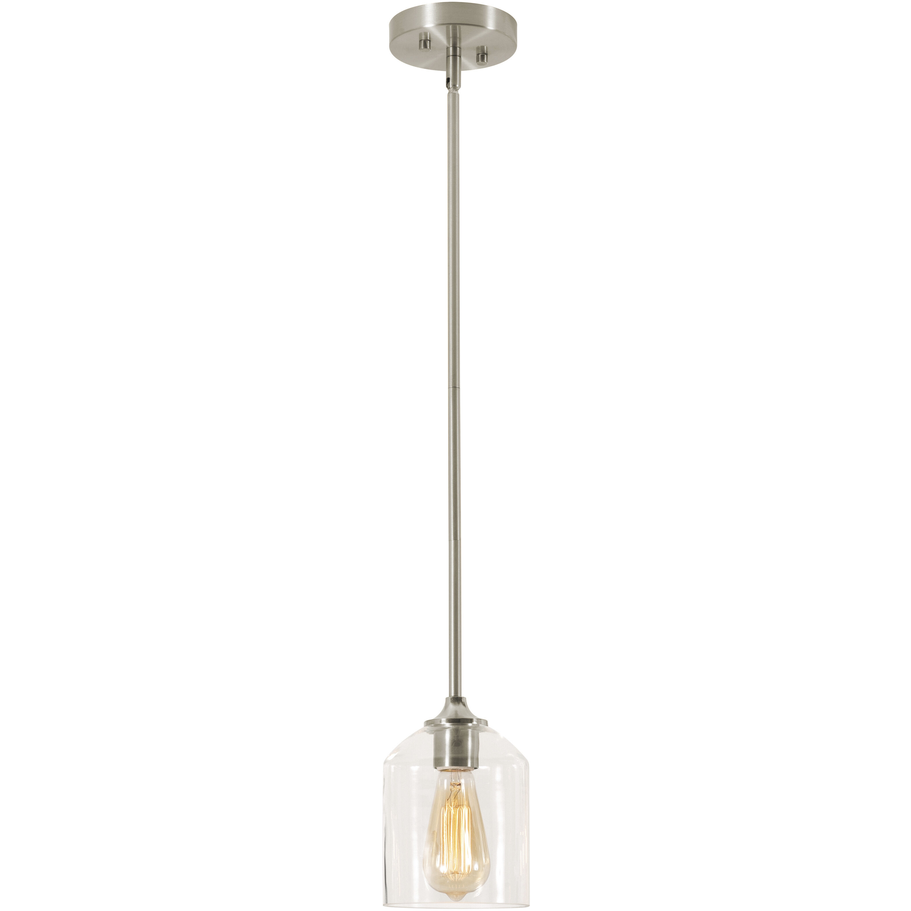William 1 Light 6 inch Satin Nickel Pendant Ceiling Light