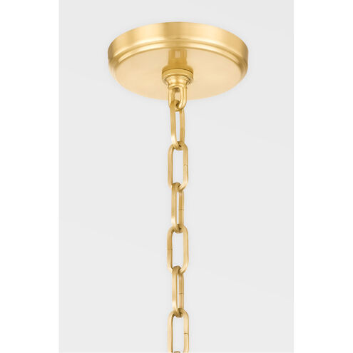 Treman 1 Light 10 inch Aged Brass and Ceramic Gloss White Pendant Ceiling Light
