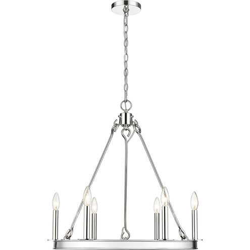 Barclay 6 Light 25 inch Polished Nickel Chandelier Ceiling Light