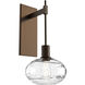 Coppa 1 Light 8 inch Flat Bronze Indoor Sconce Wall Light in Coppa Clear, Tempo