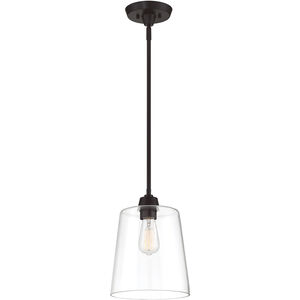 Industrial 1 Light 9.5 inch Oil Rubbed Bronze Pendant Ceiling Light