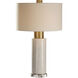 Vaeshon 29 inch 150 watt Bleached Washed Concrete and Brushed Brass Table Lamp Portable Light