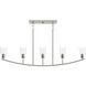 Jheni 5 Light 46 inch Brushed Nickel Linear Chandelier Ceiling Light