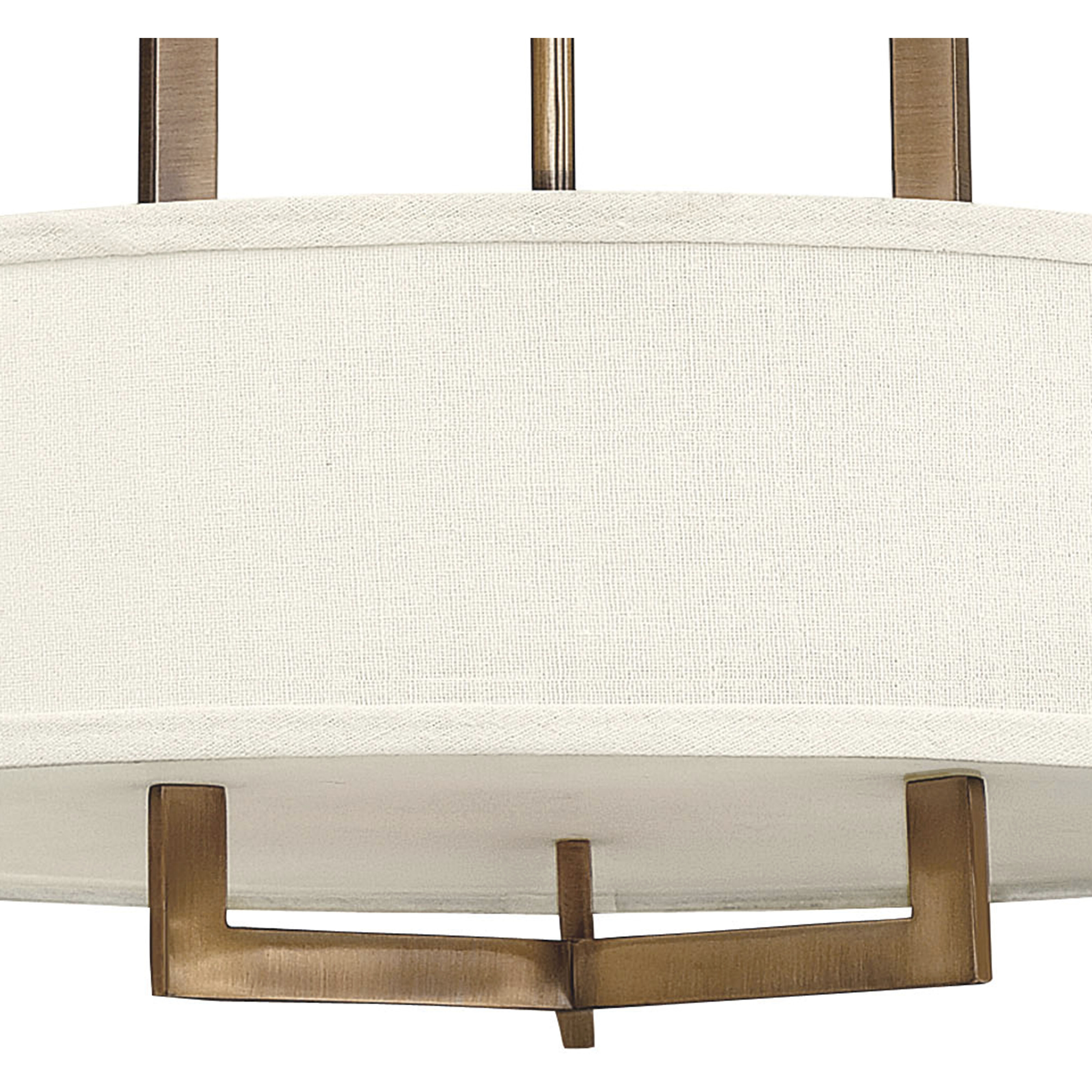 Hampton 3 Light 26 inch Brushed Bronze Indoor Chandelier Ceiling Light in Non-LED