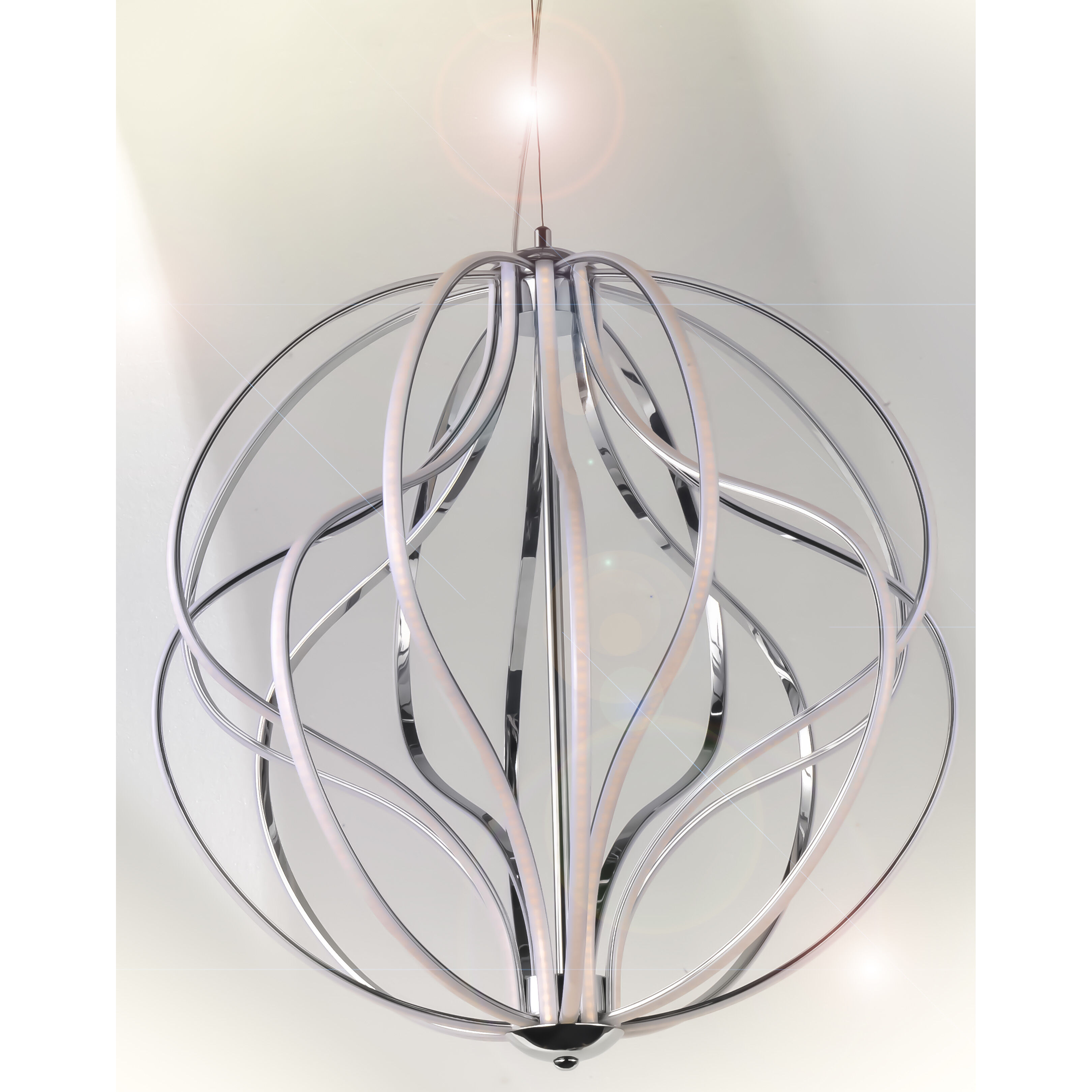 Aura LED 12 inch Polished Chrome Single Pendant Ceiling Light