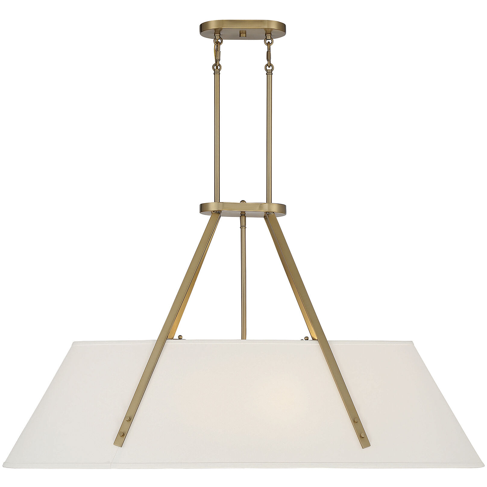 Newport 6 Light 42 inch Warm Brass Linear Chandelier Ceiling Light, Essentials