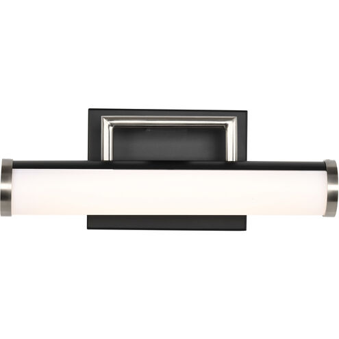 Solano LED 12 inch Black and Brushed Nickel Bath Vanity Light Wall Light