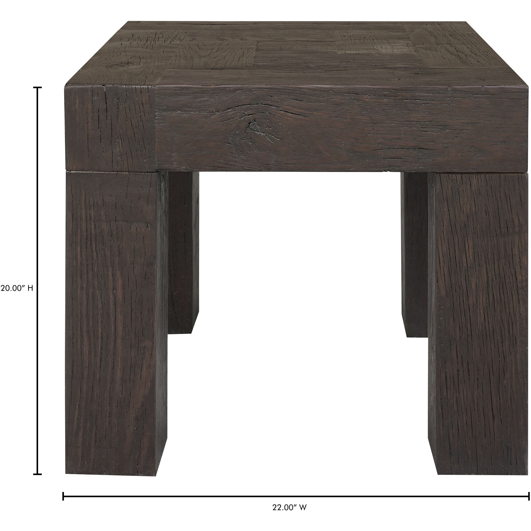 Evander 22 X 22 inch Rustic Brown End Table