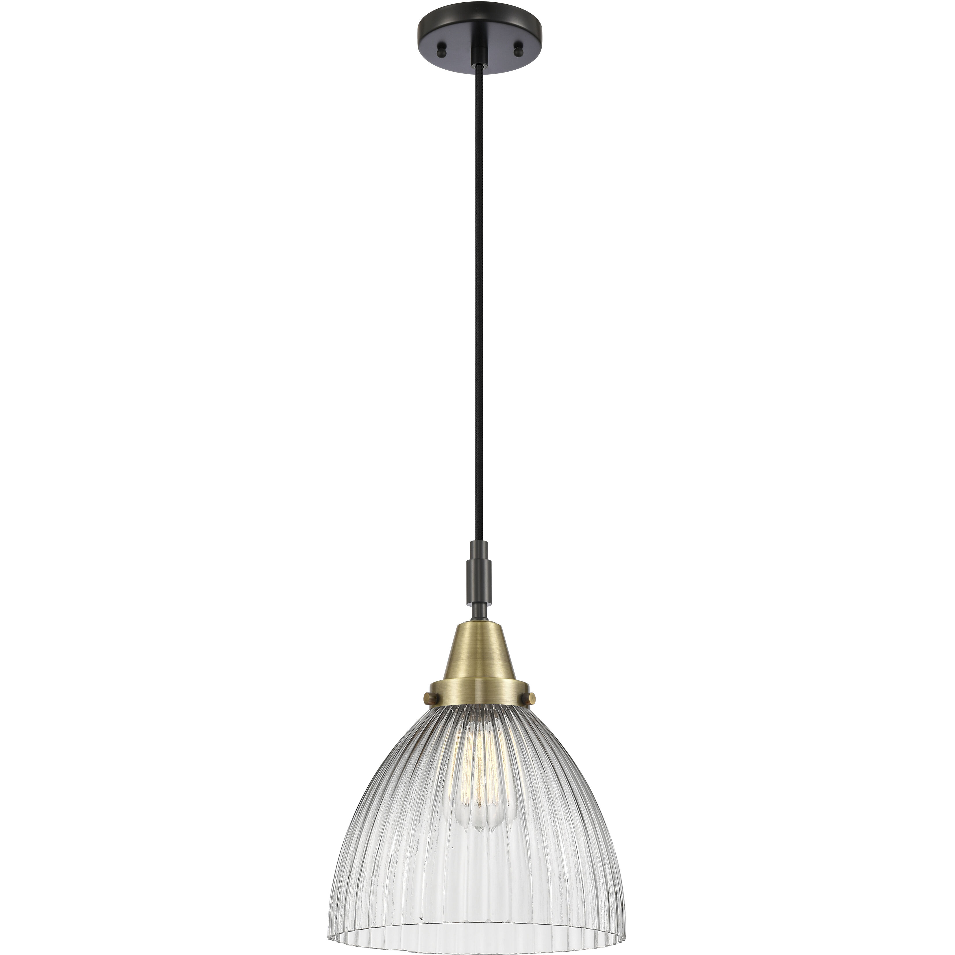 Downtown Urban Seneca Falls 1 Light 9.5 inch Black Antique Brass Mini Pendant Ceiling Light
