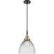 Downtown Urban Seneca Falls 1 Light 9.5 inch Black Antique Brass Mini Pendant Ceiling Light