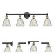 Conesus 4 Light 33 inch Black Antique Brass Bath Vanity Light Wall Light