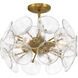 Winter 4 Light 16 inch Soft Brass Semi-Flush to Pendant Ceiling Light