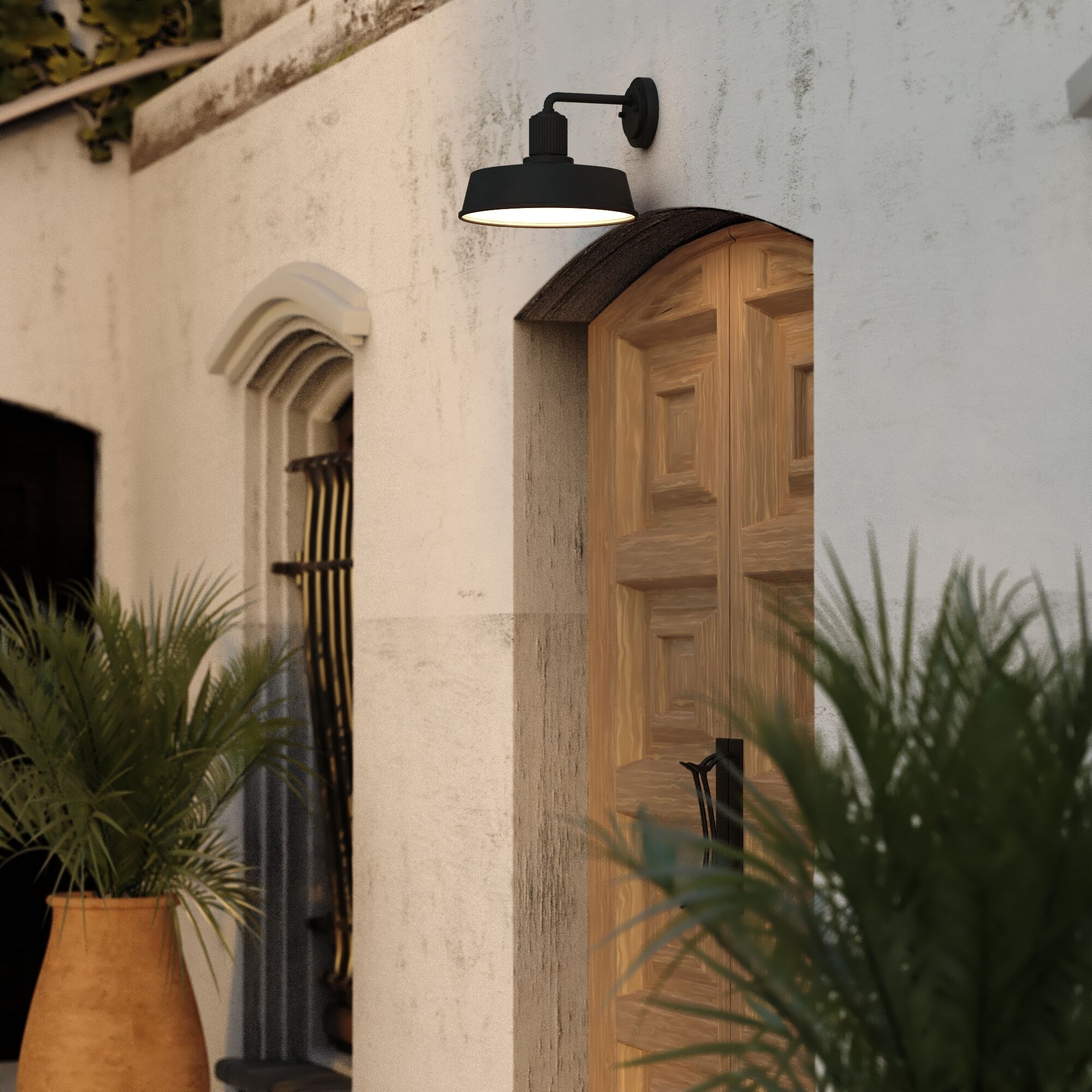 Hammond LED 9.75 inch Matte Black and White Outdoor Wall