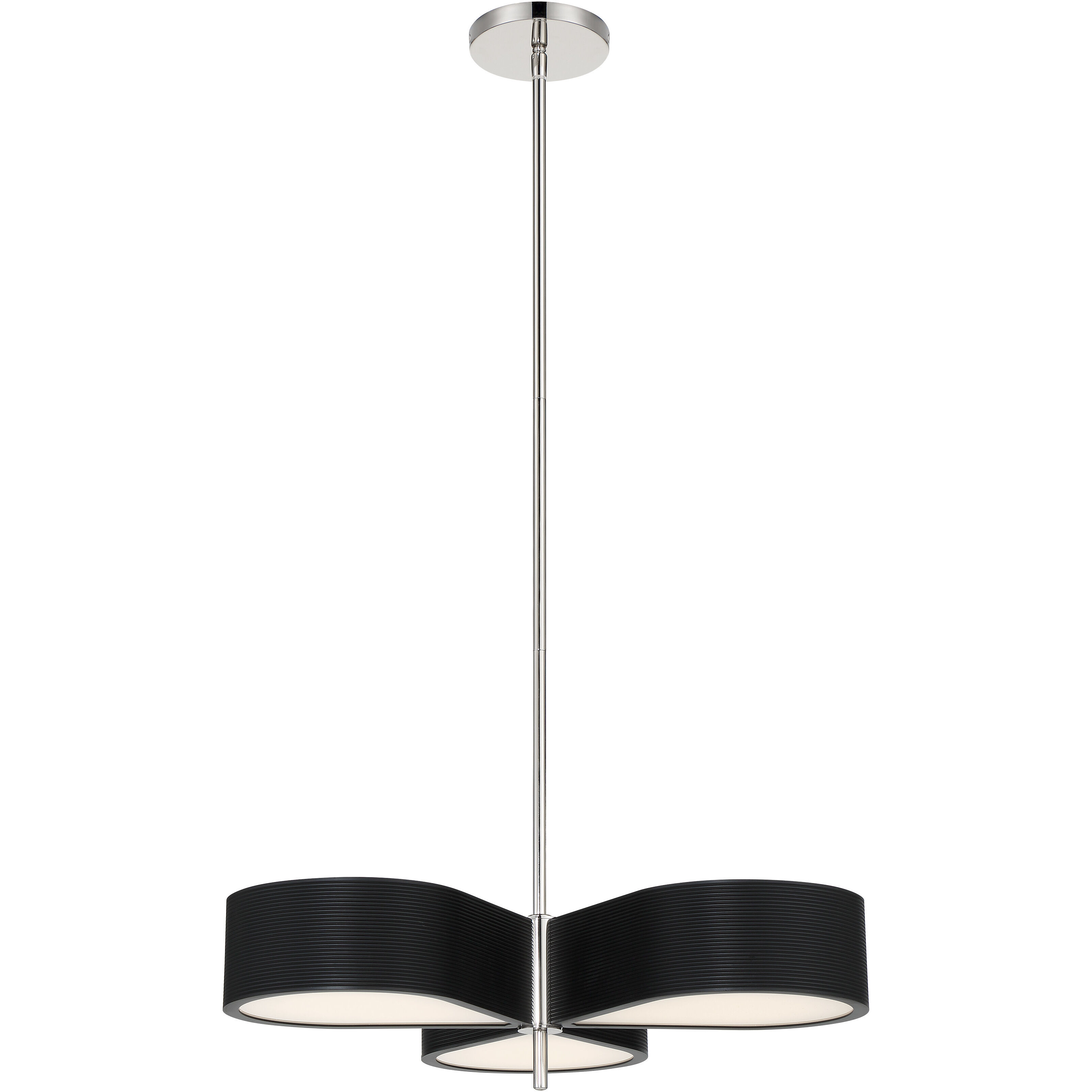 Side Step LED 22.75 inch Coal With Polished Nichel High Pendant Ceiling Light, Chandelier