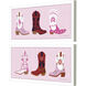Juvenile Pink and Red and White Framed Art