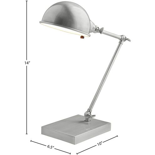 Sophia 17 inch 40.00 watt Brushed Steel Desk Lamp Portable Light