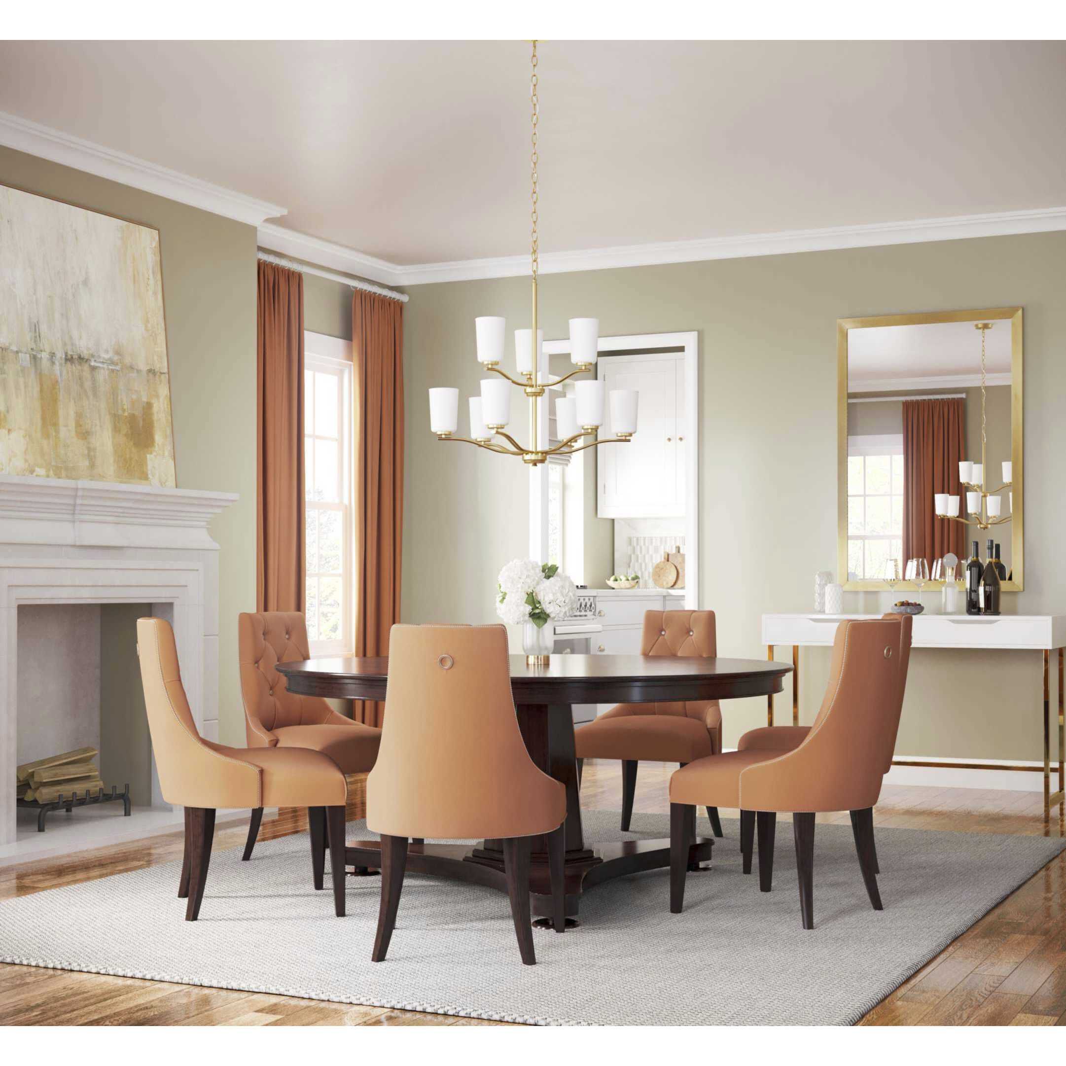 Adley 9 Light 28 inch Satin Brass Chandelier Ceiling Light