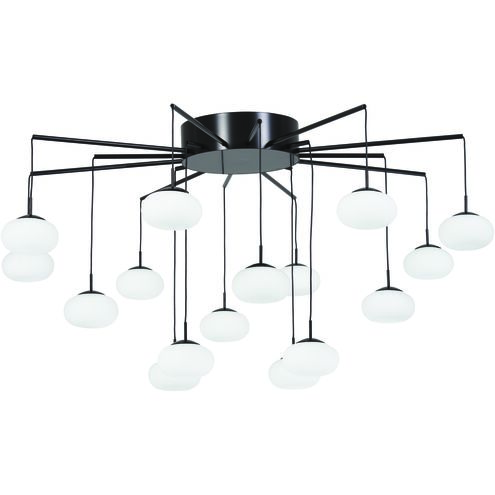 George's Web LED 33.5 inch Bronze W/Gold Dust Semi Flush Ceiling Light, Convertible to Semi Flush