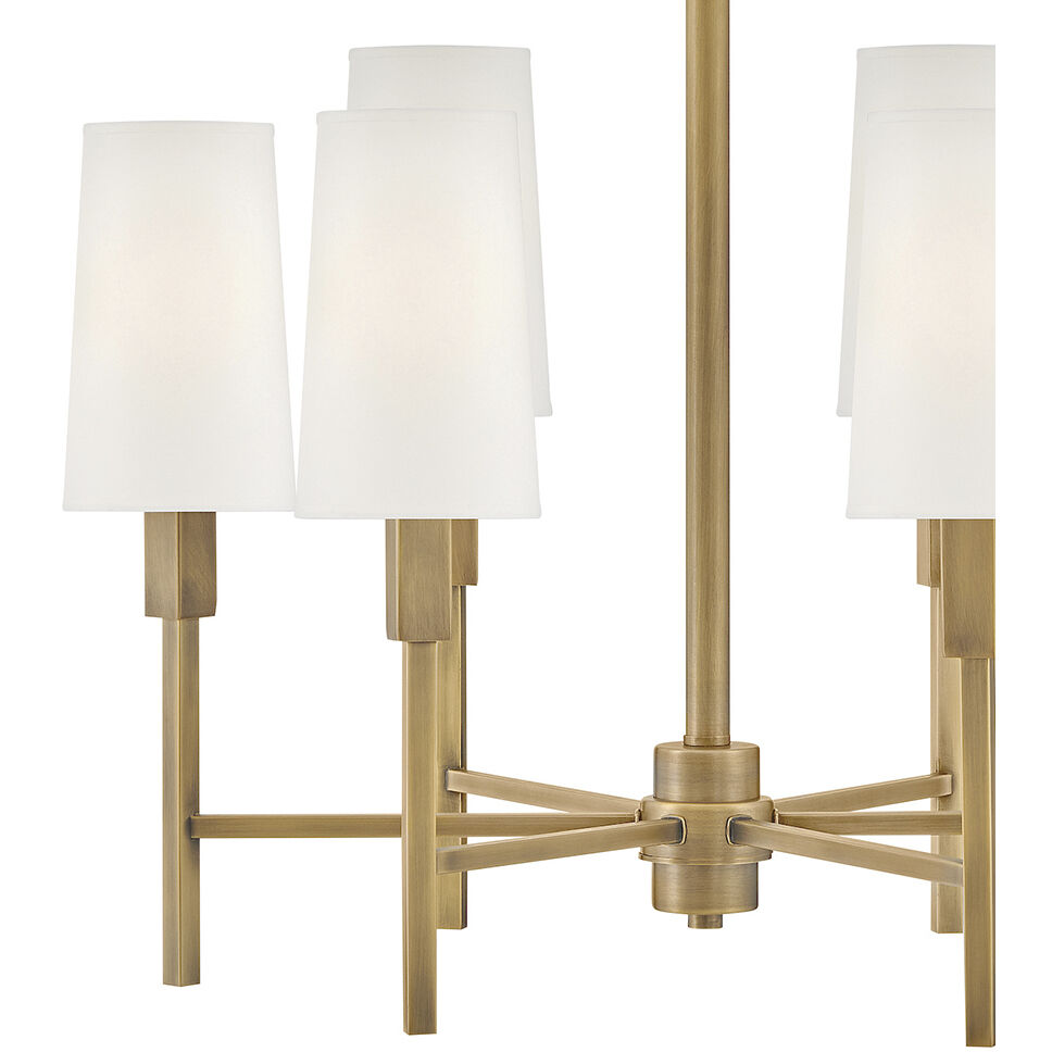 Fenwick 6 Light 28 inch Heritage Brass Chandelier Ceiling Light