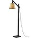 Walden 53 inch 100.00 watt Black Metal and Black Wood Floor Lamp Portable Light