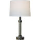 Celeste 17.5 inch 2 watt Chrome and Clear and White Table Lamp Portable Light