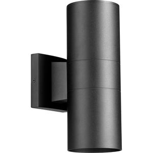 Cylinder 2 Light 12 inch Noir Outdoor Wall Lantern