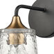 Hamy 1 Light 8 inch Matte Black with Satin Brass Vanity Light Wall Light