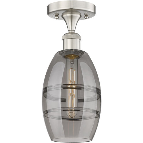 Edison Vaz 1 Light 5.88 inch Brushed Satin Nickel Semi-Flush Mount Ceiling Light