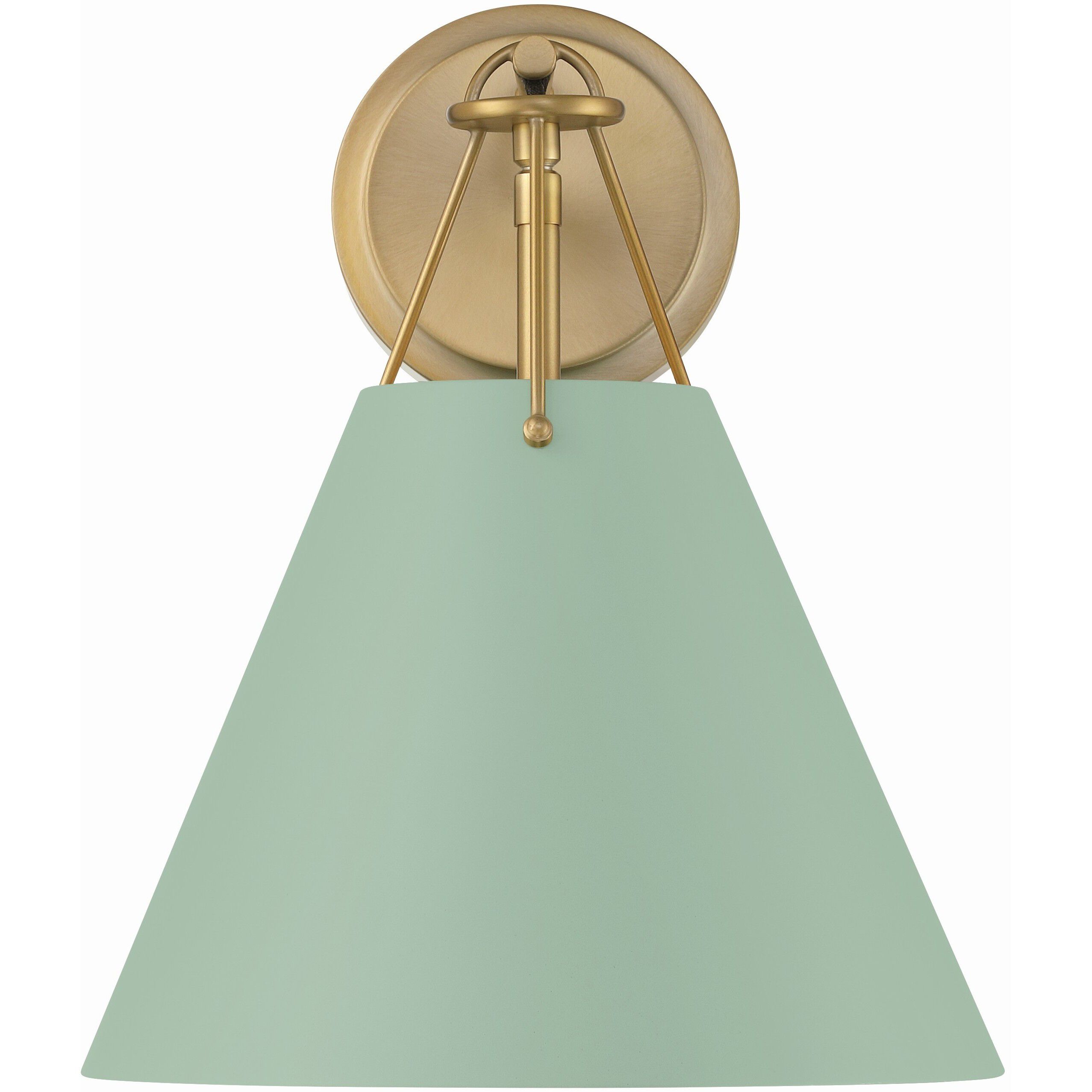 Xavier Bath Sconce Wall Light in Vibrant Gold and Green