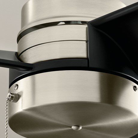 Spyn Lite 52 inch Brushed Nickel with Satin Black Blades Ceiling Fan