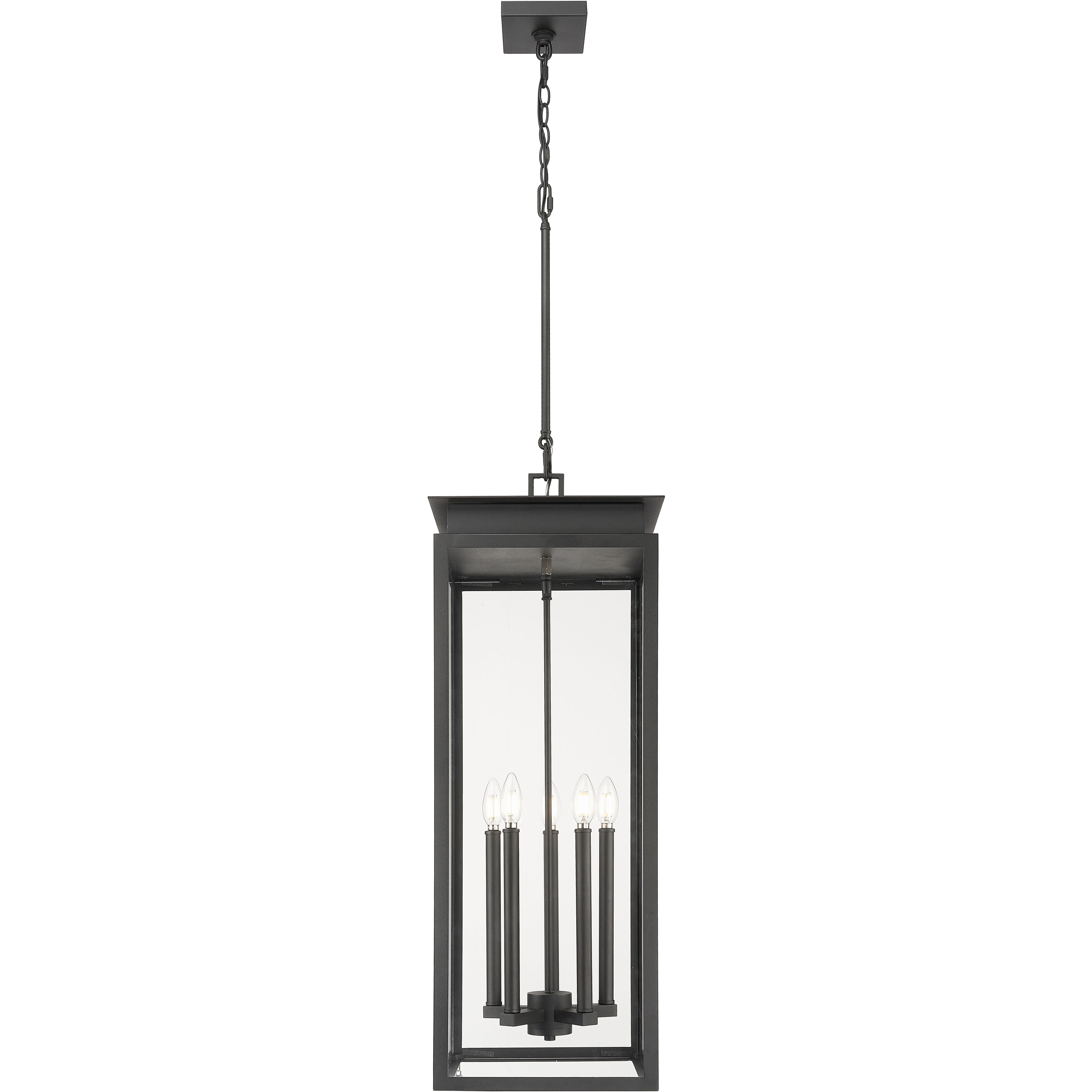 Nova 5 Light 12.5 inch Black Outdoor Chain Mount Ceiling Fixture
