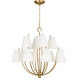 C&M by Chapman & Myers Marina 12 Light 30 inch Burnished Brass Chandelier Ceiling Light
