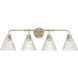 Pleated 4 Light 34 inch Premium Bronze Vanity Light Wall Light
