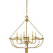West Town 6 Light 28 inch Brushed Brass Dining Chandelier Ceiling Light