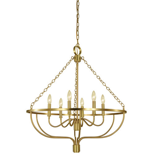 West Town 6 Light 28 inch Matte Black Dining Chandelier Ceiling Light