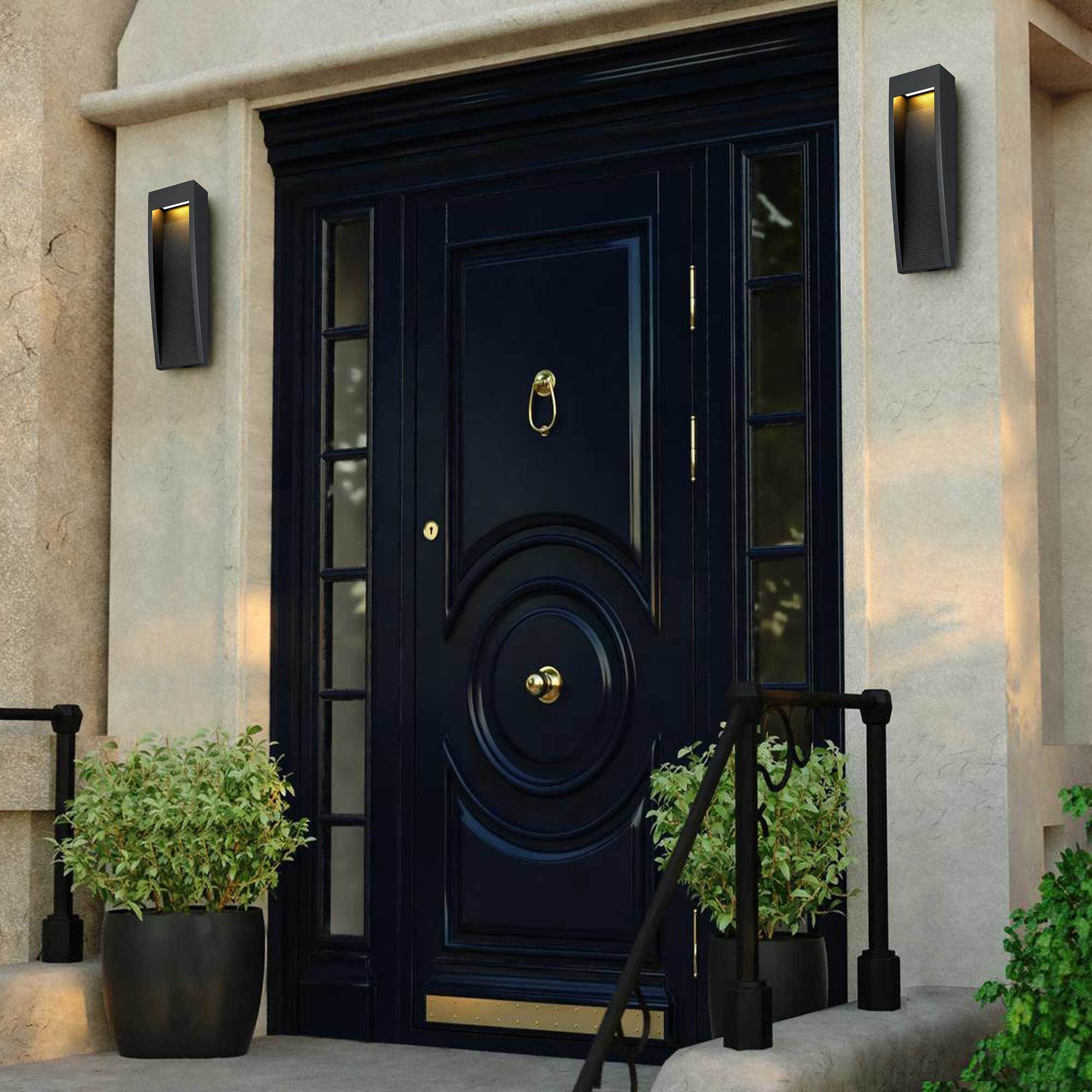 Taper LED 16 inch Sand Black Outdoor Wall Sconce