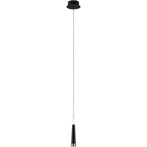 Comet LED 6 inch Satin Dark Gray and Brushed Champagne Pendant Ceiling Light